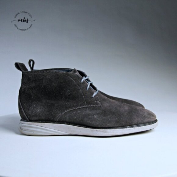 Cole Haan Grand Evolution Gray Suede Lace Up Chukka Boots Gray Men 9.5 - Picture 1 of 13